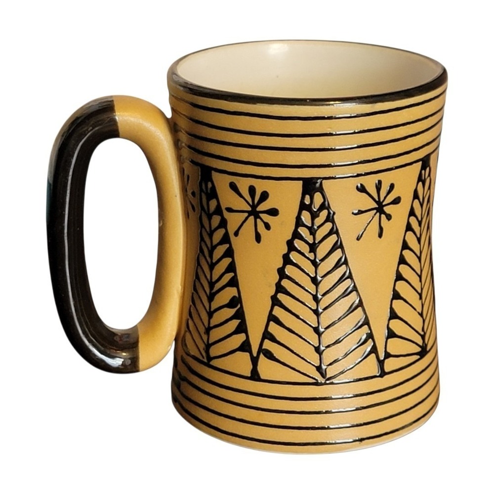 Matthew Metz Style Ceramic Pottery Coffee Mug Sgraffito Technique Design HTF - Picture 2 of 6